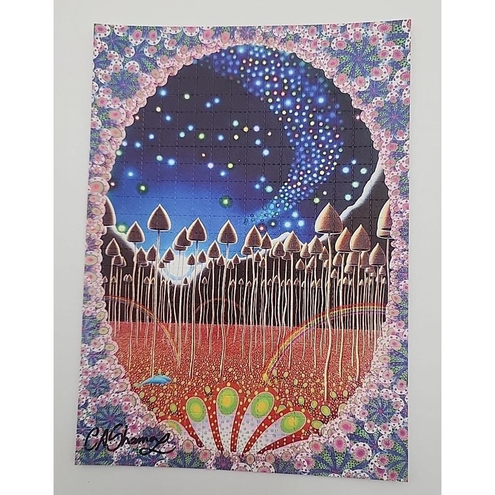 Ciaran Shaman‎ " Reflecting the Vocal Chords of Gaia" signed blotter art print